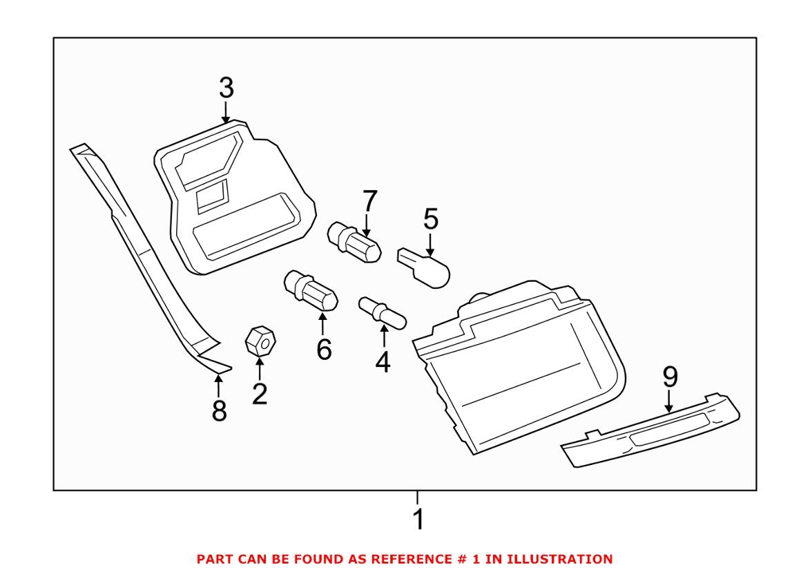 BMW Back Up Light Assembly - Rear Driver Left 63217182205